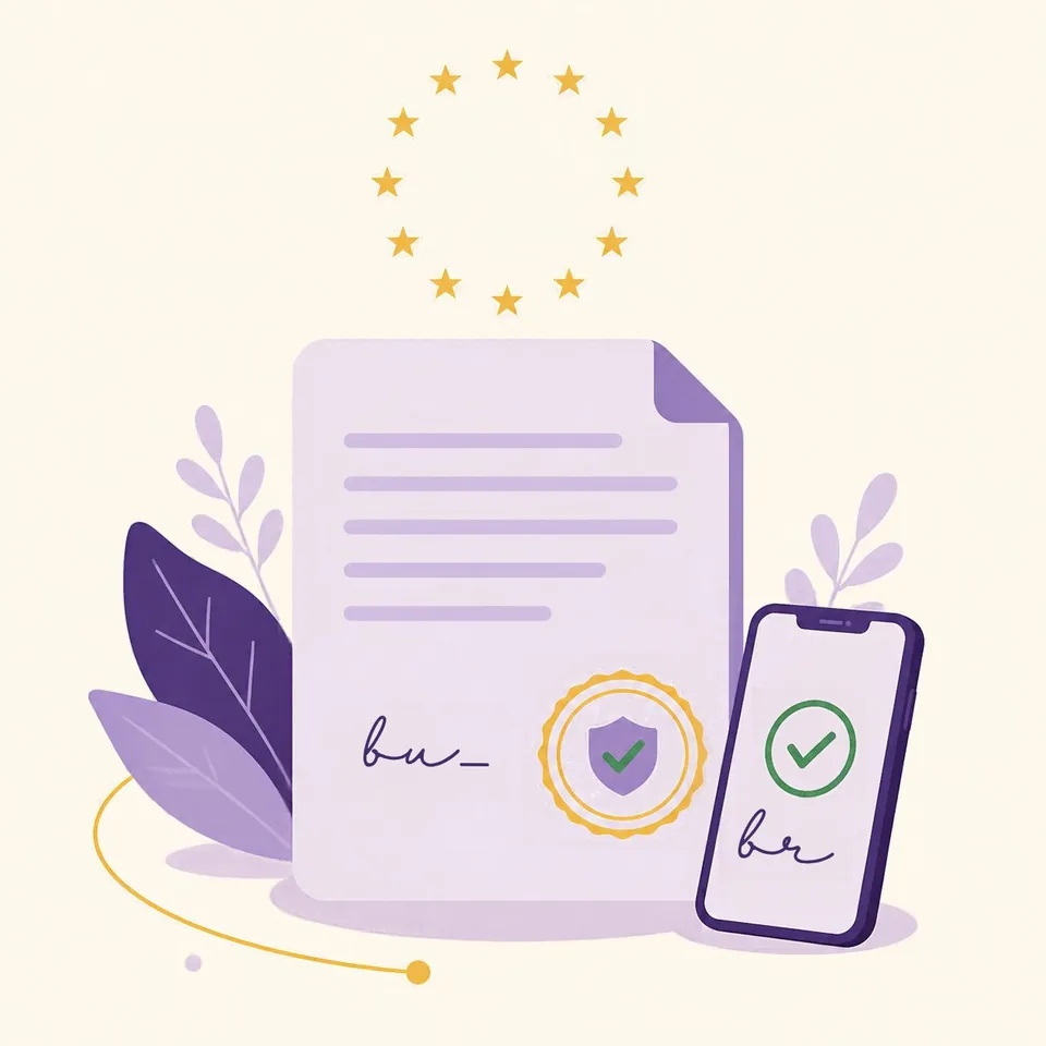 A sealed contract and a phone surrounded by a ring of gold stars